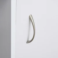 HOMCOM Scrivania Moderna per PC e Computer con 2 Cassetti e 1 Armadietto, Scrivania con Libreria Salvaspazio per Ufficio o Camera in Legno, Bianco(m-8)