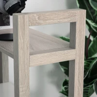 HOMCOM Computer Desk with 3 Tier Storage Shelves on Left or Right, 120cm Writing Table for Home Office, Study, Bedroom, White and Oak(m-8)