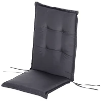 Outsunny Cojín de 2 Piezas para Tumbona de Exterior Colchoneta para Sillas de Jardín Acolchado Cómoda con Cuerda de Fijación Lavable a Mano Poliéster Esponja 120x50x6 cm Gris(m-11)