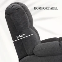 HOMCOM 2-in-1 Relaxsessel mit Liegefunktion, USB-Anschlüsse, Taschenfederkern, Schwarz(m-6)