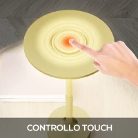 HOMCOM Lampada Senza Filo Touch Luce LED 3 Tonalità e Batteria Ricaricabile, Ø13x28.5cm, Oro(m-6)