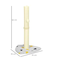 PawHut Kratzbaum, mit Spielball, kompakte Größe, robustes Juteseil, hellgrau+beige, 35 x 35 x 62 cm(m-3)