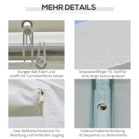 Outsunny Pavillon Partyzelt  3x6m Garten Festzelt Gartenpavillon mit 4 Seitenwänden Fenster Polyester+Metall Weiß(m-7)