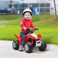 AIYAPLAY Honda Licensed Kids Electric Quad Bike, 6V ATV Ride On for Ages 1.5-3 Years, Red(m-2)