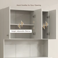 HOMCOM Freestanding Kitchen Pantry Storage Cabinet - White(m-6)