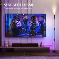 HOMCOM LED Floor Lamp with Reading Light, 360° RGB Detachable Corner Floor Lamp with App & Remote Control, Standing Lamp with Music Sync & Timing, for Living Room, Game Room, Dark Grey(m-7)