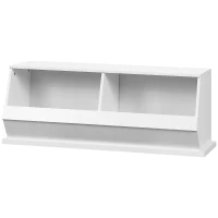 HOMCOM Meuble 2 casiers bacs de rangement en MDF - dim. 90L x 36l x 35H cm -blanc(m-11)