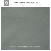 Outsunny Copertura per Gazebo 4x3 m a 2 Livelli in Poliestere con Cinghie e 10 Fori di Drenaggio, Grigio Scuro(m-4)