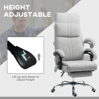 Vinsetto Faux Leather Massage Office Chair - Light Grey(m-5)