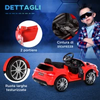 HOMCOM Macchina Elettrica per Bambini 3+ Anni Mercedes GLA con Telecomando, Fari LED e Musica, Rosso(m-8)