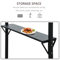 Outsunny 2.4 x 1.5 m (8' x 5') Grill Gazebo Canopy with Extendable Side Awnings, Outdoor BBQ Gazebo Shelter with 2 Side Shelves for Garden, Patio, Barbecue, Picnic, Coffee(m-6)