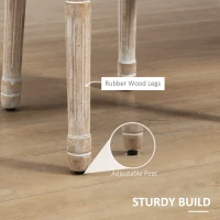 HOMCOM Set of Two French-Inspired Wooden Dining Chairs - Cream(m-6)