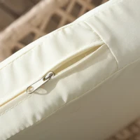 Outsunny Conjunto de Jardín de 3 Piezas de Ratán Sintético Set de 2 Sillas y 1 Mesa con Encimera de Cristal Caqui y Natural(m-9)