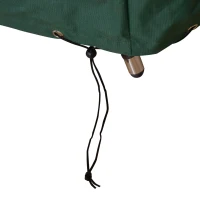 Outsunny 3 Pieces Rattan Bistro Set with Furniture Cover, Wicker Garden Furniture Set, Glass Top Coffee Table and Chairs with Cushions for Outdoor, Patio, Balcony, Dark Blue(m-8)