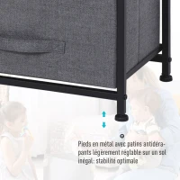 HOMCOM Lot de 2 commodes en Tissu Meuble de Rangement 11 tiroirs chiffonnier Cadre en métal pour chambre salon entrée bureau(m-7)