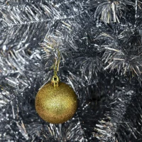 HOMCOM Albero di Natale Artificiale Innevato Alto 210cm con 818 Rami, Albero di Natale Slim con Base Rimovibile, in PET e Acciaio, Argento(m-8)