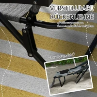 Outsunny Tuinligstoelen Relaxligstoel, Opvouwbaar, Weerbeständig, 194 cm x 72 cm x 31 cm, Zwart + Grijs(m-6)