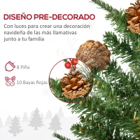 HOMCOM Set de 2 Árboles de Navidad Artificiales de 90cm con  con Bayas y Piñas Decoración Navideña para Interiores Verde(m-6)