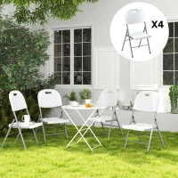 Outsunny Set of Four Foldable Outdoor Chairs - White(m-8)