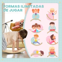 AIYAPLAY Tabla de Equilibrio para Niños de +3 Años Carga 50 kg para Entrenamiento Sensorial Equilibrio 90x29x19 cm Natural(m-4)
