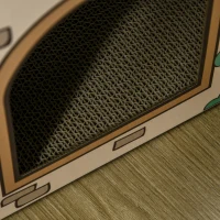 PawHut Two-In-One Cat House, Cat Scratching Board with Scratcher, Catnip, Cat Cardboard Scratcher for Indoor Cats(m-8)