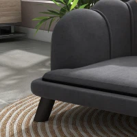 PawHut Canapé chien lit pour chien chat design contemporain coquillage dim. 98L x 60l x 35H cm coussin moelleux velours gris(m-8)