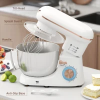 HOMCOM 1300W Kitchen Stand Mixer, with Accessories - White(m-9)