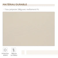 Outsunny Store banne Manuel rétractable Angle Réglable Aluminium Polyester imperméabilisé 3,5L x 2,5l m Beige(m-4)