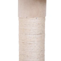 PawHut Árbol para Gatos de Suelo a Techo de 230-260 cm con Altura Ajustable Plataformas Hamaca y Postes de Sisal Beige(m-9)