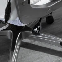 Vinsetto Massage-Bürostuhl 6-Punkt-Massage-Drehstuhl ergonomischer Stuhl Einstellbare aus Kunstleder mit gewölbter Kopfstütze und Armlehne Weiß 70 x 76,5 x 114-124 cm(m-9)