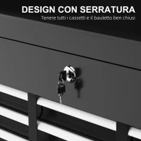 HOMCOM Cassetta per Attrezzi a 6 Cassetti in Acciaio con Serratura, 60x26x34cm, Nero(m-5)