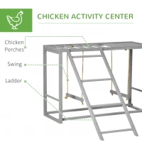PawHut Walk In Chicken Run with Chicken Activity Shelf and Cover, 2.8 x 5.7 x 2m(m-6)