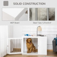 PawHut 2-in-1 Dog Cage and Side Table, with Two Lockable Doors, for Medium  Large Dogs - White(m-6)