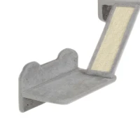 PawHut 3-Piece Cat Wall Furniture with Scratching Posts, Scratching Pads, Perches, Cat Wands, Toy Balls, Light Grey(m-8)