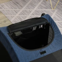 PawHut Dog Stroller 4 Wheels Pet Trolley Carrier Mesh Windows for Medium Large Dogs Traveling Blue(m-8)