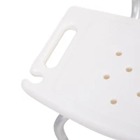 HOMCOM Duschstuhl Badehocker Badestuhl Duschhocker Duschsitz Badhilfe höhenverstellbar (Duschstuhl mit Rückenlehne)(m-6)