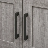 kleankin Badezimmerschrank 2 Regale 1 Schrank 60 cm x 30 cm x 60 cm Holzwerkstoff Grau(m-8)