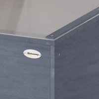 Outsunny Wooden Cold Frame Mini Greenhouse Garden Polycarbonate Grow House with Independent Openable Top Covers for Flowers, Vegetables, Plants, 100 x 50 x 36 cm, Light Grey(m-9)