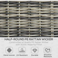 Outsunny Five Piece Rattan Armchair, Stool and Table Set - Mixed Grey(m-4)