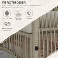 Outsunny Ensemble salon de jardin 4 pièces canapé 2 places 2 fauteuils 1 table basse plateau verre trempé(m-5)