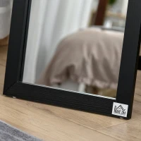 HOMCOM Specchio da Terra e Parete con Supporto Richiudibile e Cornice in MDF, 37x48x152cm, Nero(m-9)