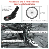 HOMCOM Rimorchio Bici per Bambini e Passeggino, Design 2 in 1 con Freno, Cintura a 5 Punti, Carrello Rimorchio per Bicicletta con Tasche Laterali, Catarifrangenti e Bandierina, Rosso(m-8)
