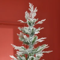 HOMCOM Sapin arbre de Noël artificiel 225 cm 880 branches enneigées+ support pied pliable vert(m-8)