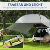 Outsunny Automarkise Carport Fahrzeugüberdachung, wetterbeständig, 300 cm x 262 cm x 260 cm, Hellgrau(m-7)