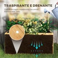 Outsunny Fioriera con Traliccio per Rampicanti, Fori di Drenaggio e 2 Mensole, in Legno di Abete, 76x33x177 cm(m-5)