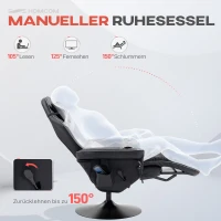 HOMCOM Gamingsessel, Massagefunktion, neigbare Lehne, Fußstütze, bis 120 kg, Stahlrahmen, Kunstleder, Grau(m-5)