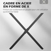 HOMCOM Lot de 2 pieds de table en forme en croix 70 x 72 cm design industriel pour table basse table de chevet noir(m-6)