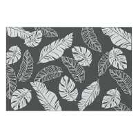 Outsunny Outdoor Wendeteppich, wasserfest, Blattmuster, 182x274cm, Grau/Weiß(m-1)