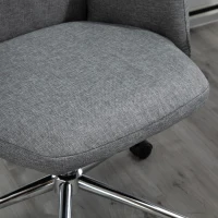 Vinsetto Bürostuhl Ergonomischer Drehstuhl mit Wippenfunktion Armlehne höhenverstellbar Kunstleinen Metall Grau 61 x 67 x 112,5-120,5 cm(m-8)