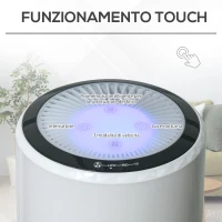 HOMCOM Purificatore d'Aria con Filtro HEPA Carbone Attivo, 3 Velocità Regolabili, Area coperta 18㎡, per Polvere, Fumo, Odori, Polline(m-5)
